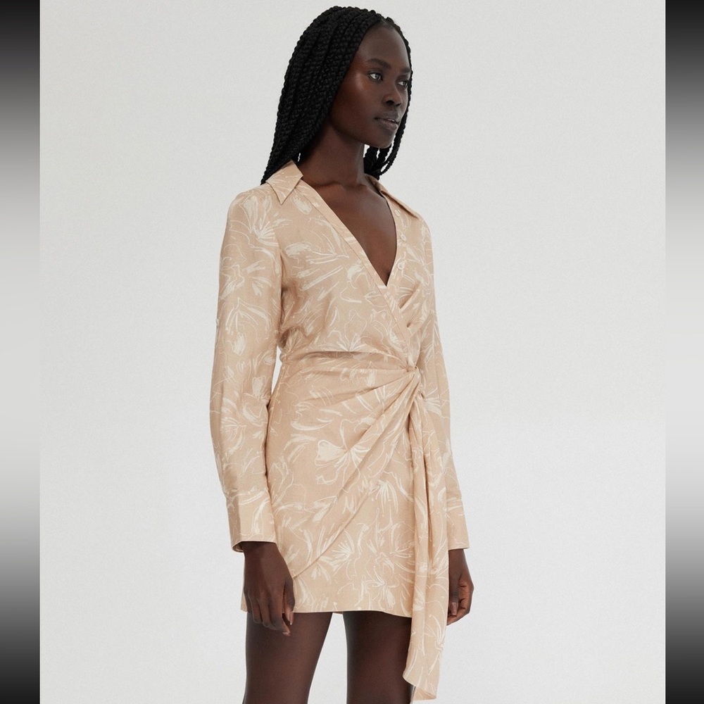 Significant Other Linen Blend Wrap Dress